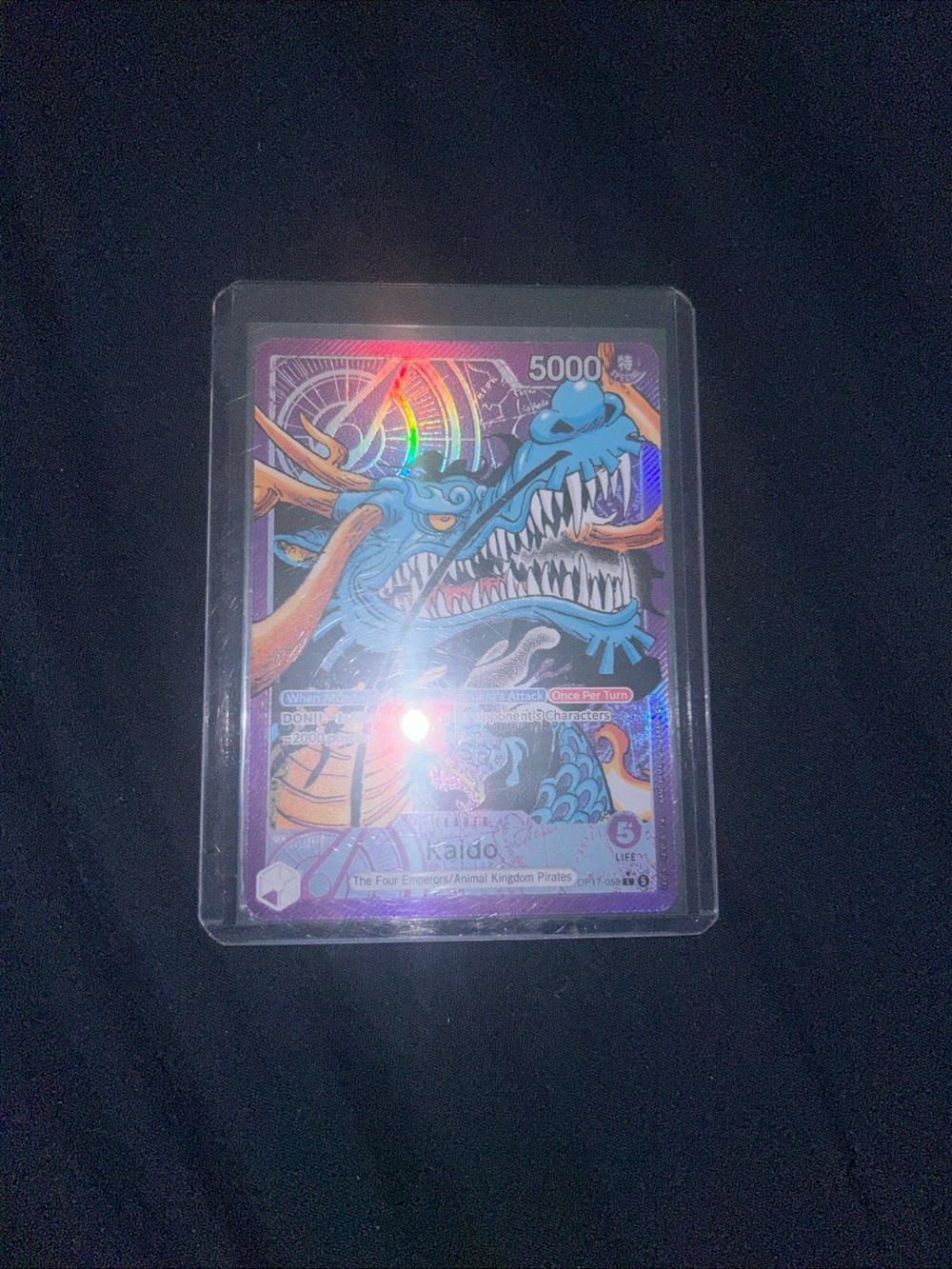 Onepiece Kaido Holographic Card - Purple & Blue